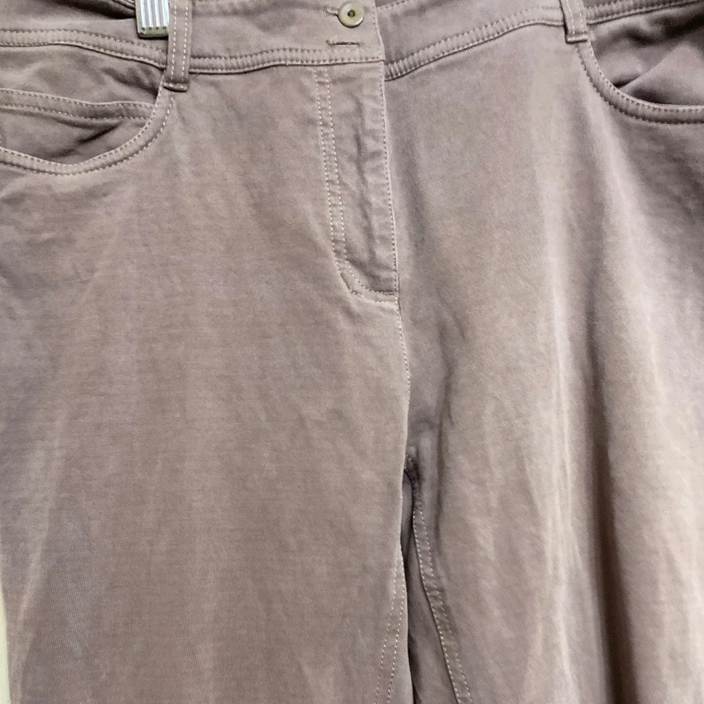 Eileen Fisher Womens Mauve Taupe Italian Fabric Straight Leg Pants Size M - Picture 2 of 4